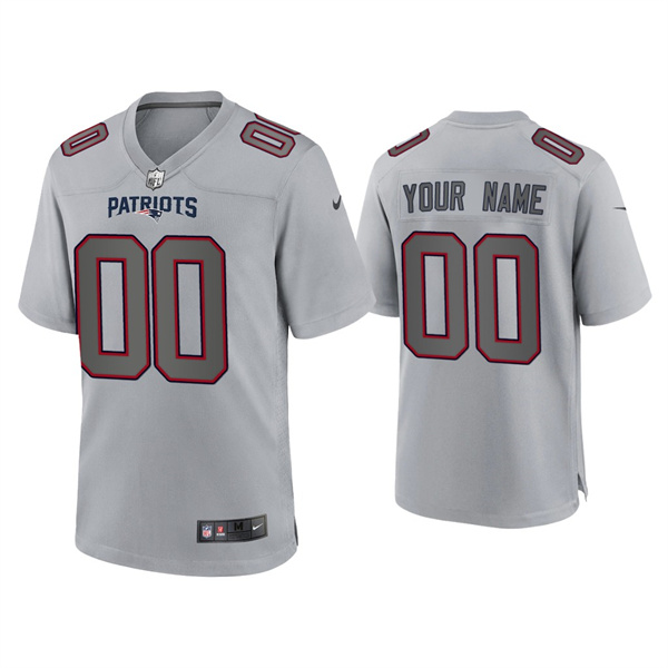 Men's New England Patriots Active Player Custom Grey Atmosphere Fashion Stitched Game Jersey